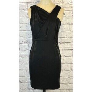NEW Parker Black BodyCon Cocktail Party Mini Dress Sleeveless Asymmetrical SMALL